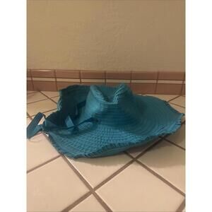 Scala Teal Wide Brim Hat